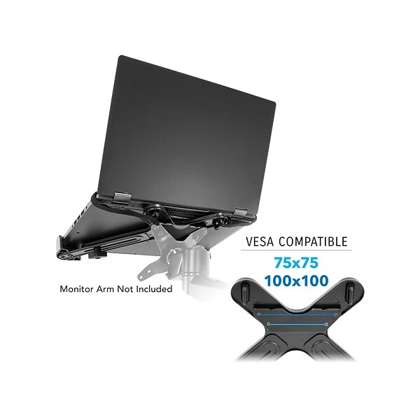 Mount-It! 12"-17.32" X 9.25" Steel Laptop Tray, Black (MI-5352T) - Image 4