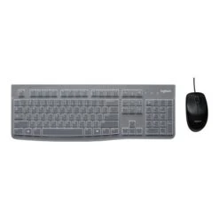 Logitech MK120 Desktop Combo With Protective Keyboard Cover And Mouse, Black (920-010020)