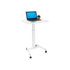 Mount-It! Mixed Materials Mobile Presentation Cart, White (MI-7997)