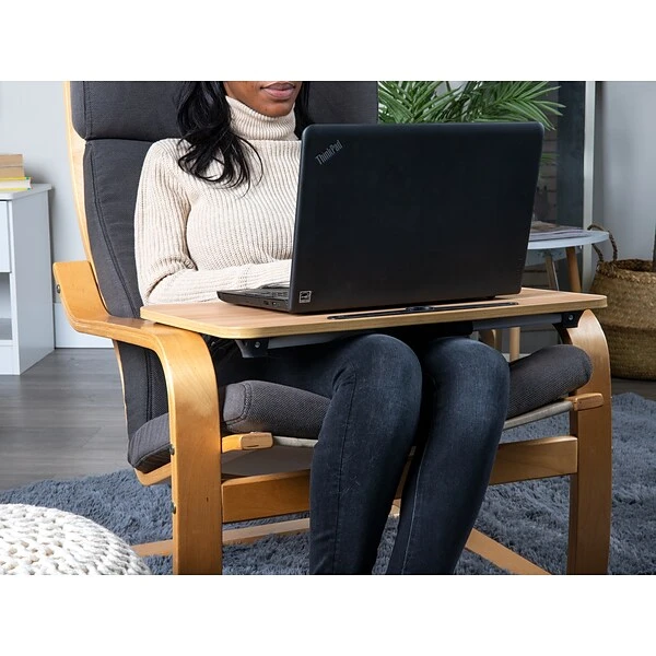 Mind Reader 23" X 15.25" Stainless Steel/Plastic Lap Desk, Beige (LBSTUDY-BEI) - Image 5