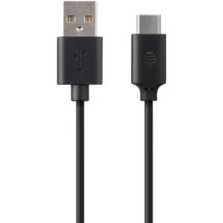AT&T Charge & Sync USB To USB-C Cable, Black, 3.3 Ft. (CS01-BLK)