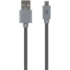 AT&T Charge & Sync USB To Micro USB Cable, Gray, 10 Ft. (MC10-GRY)