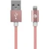 AT&T Charge & Sync Braided USB To Lightning Cable, Pink, 4 Ft. (SC03B-LGT-ROS)