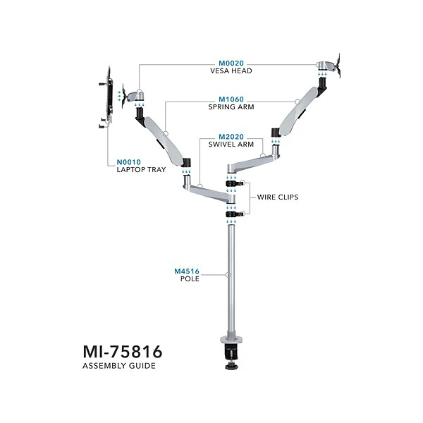 Mount-It! Full-Motion Swiveling Arm Mount For 15" Laptops And 27" Monitors, Gray/Black (MI-75816) - Image 5