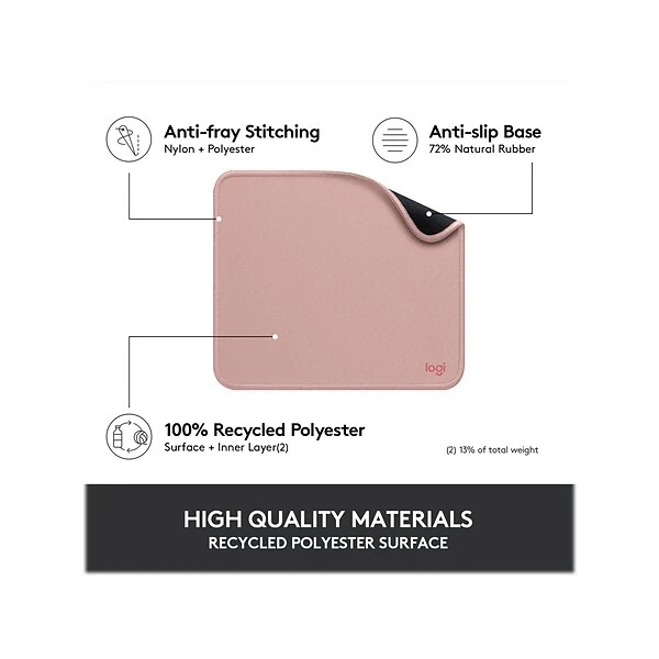 Logitech Studio Series Non-Skid Mouse Pad, Dark Rose (956-000037)