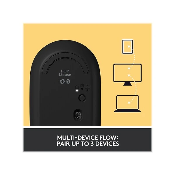 Logitech POP Wireless Ambidextrous Optical Mouse, Blast Yellow (910-006543) - Image 4