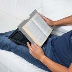 Mind Reader Anchor Collection 14.75" X 11" Plastic Adjustable 8 Position With Cushions Lap Desk, Gray (LTADJUST-GRY)