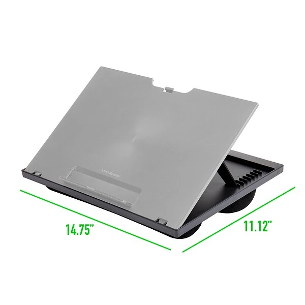 Mind Reader Anchor Collection 14.75" X 11" Plastic Adjustable 8 Position With Cushions Lap Desk, Gray (LTADJUST-GRY) - Image 2