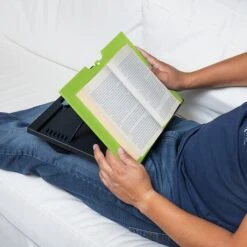 Mind Reader Anchor Collection 14.75" X 11" Plastic Adjustable 8 Position With Cushions Lap Desk, Green (LTADJUST-GRN)