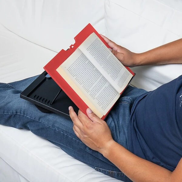 Mind Reader Anchor Collection 14.75" X 11" Adjustable 8 Position With Cushions Lap Desk, Red (LTADJUST-RED)