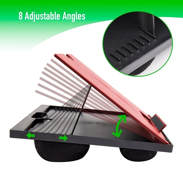 Mind Reader Anchor Collection 14.75" X 11" Adjustable 8 Position With Cushions Lap Desk, Red (LTADJUST-RED) - Image 6