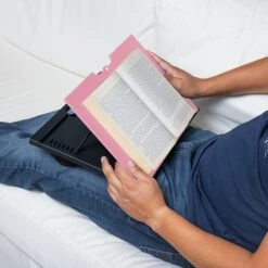 Mind Reader Anchor Collection 14.75" X 11" Plastic Adjustable 8 Position With Cushions Lap Desk, Pink (LTADJUST-PNK)