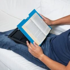 Mind Reader Anchor Collection 14.75" X 11" Plastic Adjustable 8 Position With Cushions Lap Desk, Blue (LTADJUST-BLU)