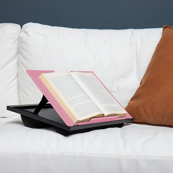 Mind Reader Anchor Collection 14.75" X 11" Plastic Adjustable 8 Position With Cushions Lap Desk, Pink (LTADJUST-PNK) - Image 4