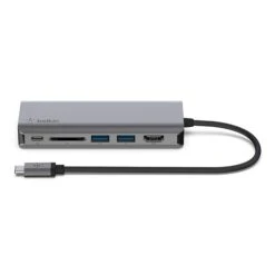 Belkin USB-C 6-in-1 Multiport Adapter, Gray (AVC008btSGY)