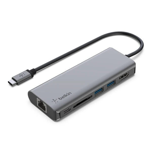 Belkin USB-C 6-in-1 Multiport Adapter, Gray (AVC008btSGY) - Image 3