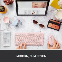 Logitech Pebble M350 Wireless Ambidextrous Optical Mouse, Rose (910-005769)