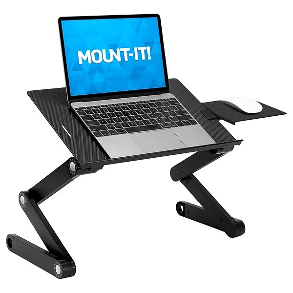 Mount-It! Adjustable Laptop Stand With Cooling Fans And Mouse Pad (MI-7211)