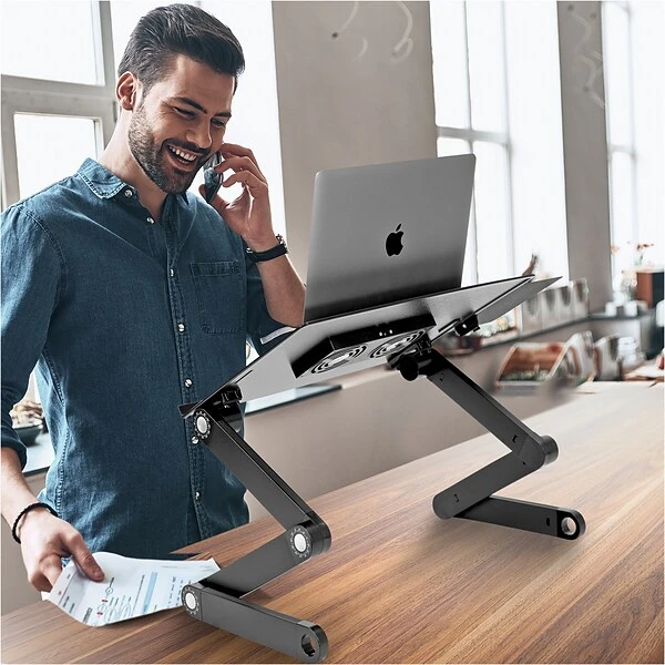 Mount-It! Adjustable Laptop Stand With Cooling Fans And Mouse Pad (MI-7211) - Image 2