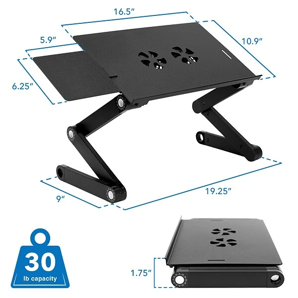 Mount-It! Adjustable Laptop Stand With Cooling Fans And Mouse Pad (MI-7211) - Image 8