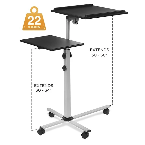 Mount-It! Rolling Adjustable Laptop Tray And Projector Cart (MI-7945) - Image 7