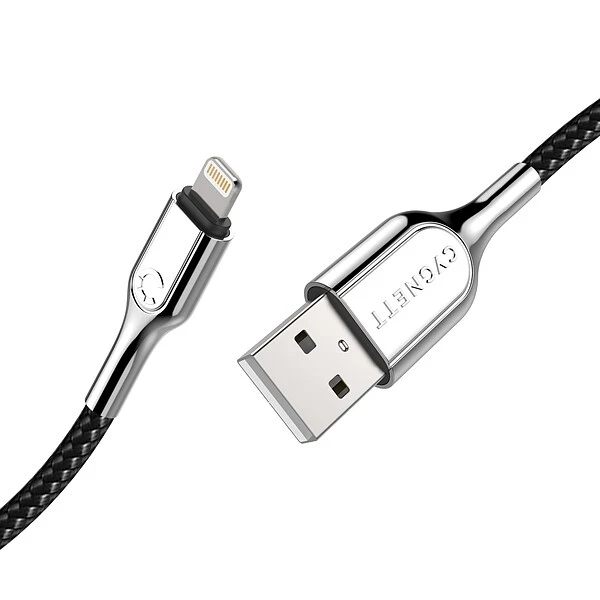 Cygnett Armored Lightning To USB-A Charge And Sync Cable, 3.937" (CY2668PCCAL)