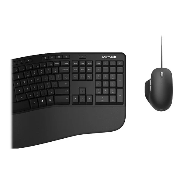 Microsoft Ergonomic Desktop Keyboard And Optical Mouse Combo, Black (RJY-00001)