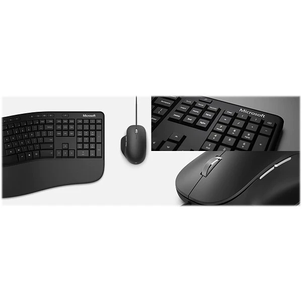 Microsoft Ergonomic Desktop Keyboard And Optical Mouse Combo, Black (RJY-00001) - Image 2