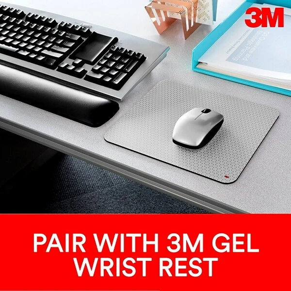 3M™ Precise™ Mouse Pad Enhances The Precision Of Optical Mice, Non-Skid, Foam Back, 9" X 8", Bitmap, (MP114-BSD1) - Image 6