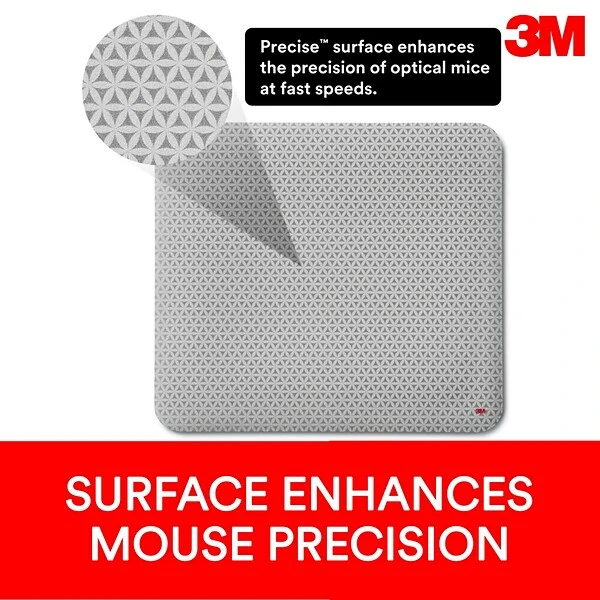 3M™ Precise™ Mouse Pad Enhances The Precision Of Optical Mice, Non-Skid, Foam Back, 9" X 8", Bitmap, (MP114-BSD1) - Image 2