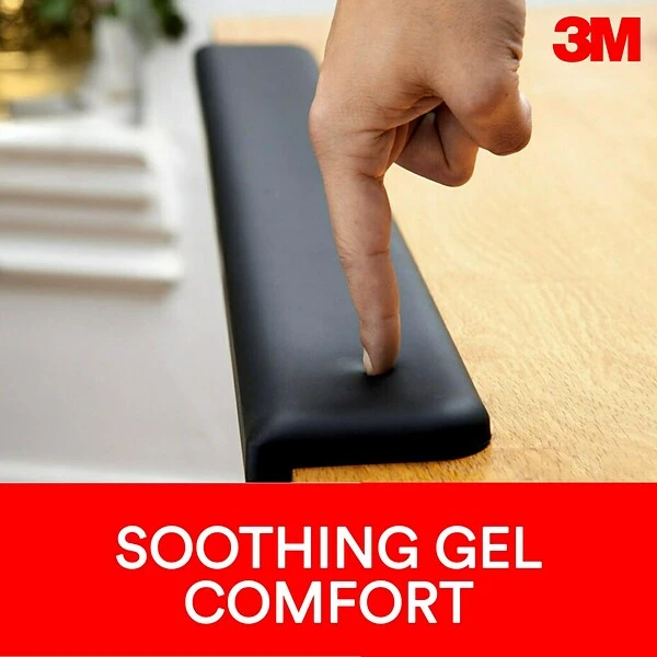 3M™ Gel Wrist Rest For Standing Desks, Wraps Around Edge Of Desk For Comfort, Non-Slip Back Stays In Place (WR200B) - Image 2