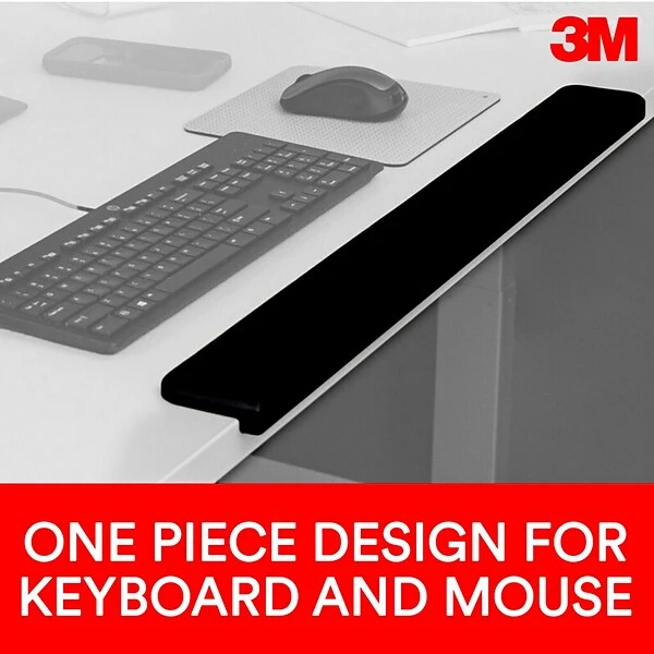 3M™ Gel Wrist Rest For Standing Desks, Wraps Around Edge Of Desk For Comfort, Non-Slip Back Stays In Place (WR200B) - Image 3