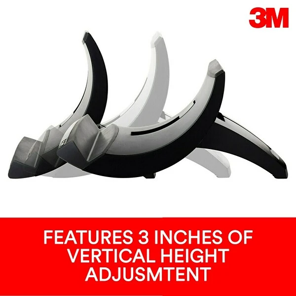 3M Adjustable Laptop Stand, Black, 3 In. Vertical Height Adjustment, Non-Skid Base (LX550) - Image 2