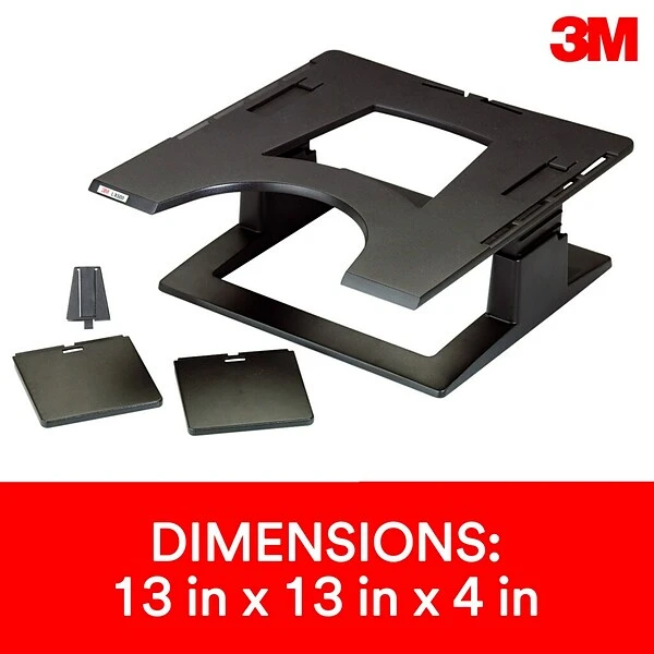 3M Adjustable Laptop Stand, Black, 2 In. Of Height Adjustment, Compatible With Docking Stations (LX500) - Image 6