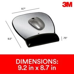 3M™ Precise™ Mouse Pad With Gel Wrist Rest, Vertex, Optical Mouse Performance, Battery Saving Design (MW310LE)