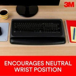 3M™ Gel Wrist Rest With Platform For Keyboard, Gray, Tilt Adjustable, Precise Mouse Pad (WR420LE)