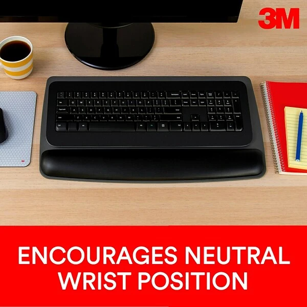 3M™ Gel Wrist Rest With Platform For Keyboard, Gray, Tilt Adjustable, Precise Mouse Pad (WR420LE)