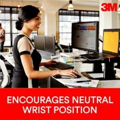 3M™ Gel Wrist Rest For Keyboards, Black, Easy To Clean Cover, Anti-microbial Product Protection (WR310LE)