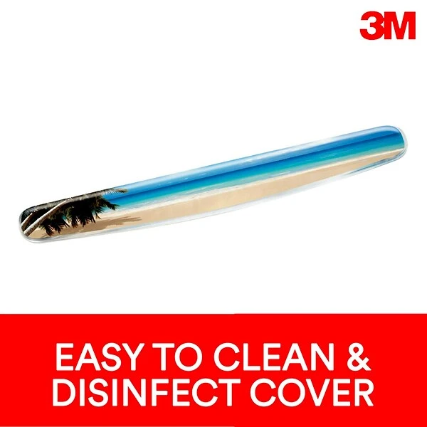 3M™ Wrist Rest For Keyboards, Beach Design, Easy To Clean Cover, Non-skid Backing (WR308BH) - Image 3
