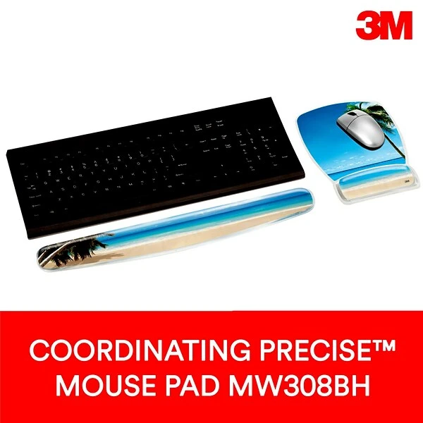 3M™ Wrist Rest For Keyboards, Beach Design, Easy To Clean Cover, Non-skid Backing (WR308BH) - Image 4