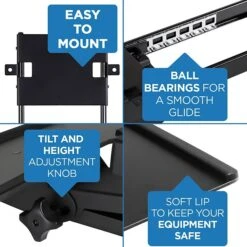 Mount-It! Under Desk Computer Keyboard And Mouse Tray, Black (MI-7135)