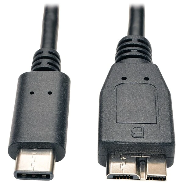 Tripp Lite USB-C Male To USB-B Male Micro USB 3.1 Cable, 3 Ft (U426-003)