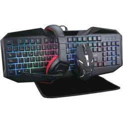 Supersonic SC-440GK Gaming Keyboard With Optical Mouse And Headset, Black