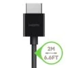 Belkin 6.6' Ultra High Speed HDMI Cable, HDMI Male/HDMI Male, Black (AV10175BT2M-BLK)