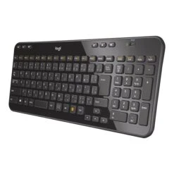Logitech K360 Wireless Keyboard, Glossy Black (920-004088)