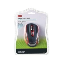 Staples 26504 Wireless Optical Mouse, Red