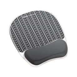 Fellowes Photo Gel Mouse Pad/Wrist Rest Combo, Black Chevron (9549901)