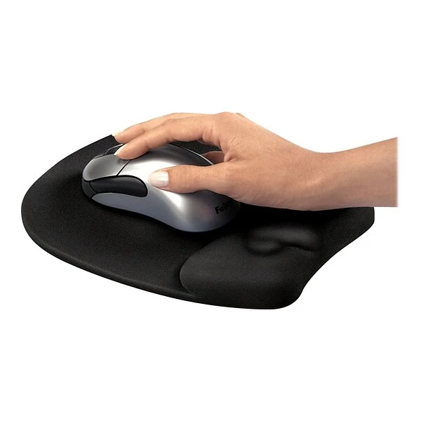 Fellowes Foam Mouse Pad/Wrist Rest Combo, Black (9176501)