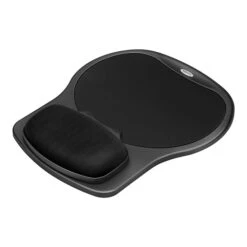 Fellowes Easy Glide Gel Mouse Pad/Wrist Rest Combo, Black (93730)