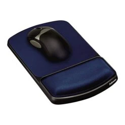 Fellowes Gel Mouse Pad/Wrist Rest Combo, Sapphire/Black (98741)